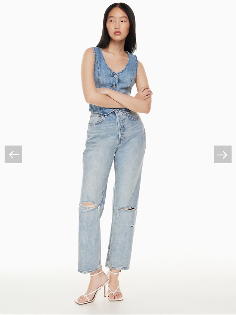 Aritzia Denim Forum The Joni High Rise Loose Jeans 29L Size 25 Blue